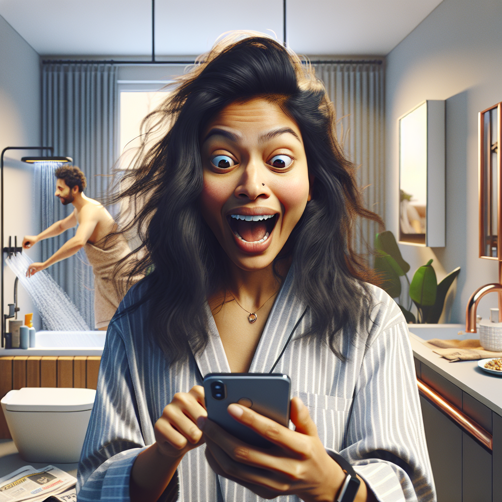 A person following a structured morning routine: waking up, showering, dressing, and eating breakfast without checking their phone
