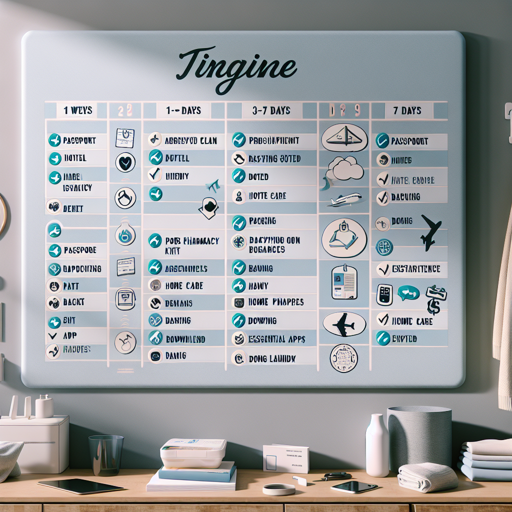 An illustration of a traveler dreaming of cocktails on the beach while suddenly realizing they forgot their passport, surrounded by travel essentials and a checklist.